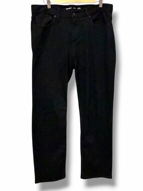 Black Loose Fit Jeans Men 34x32 Stretch Straight Leg Casual Denim Pants